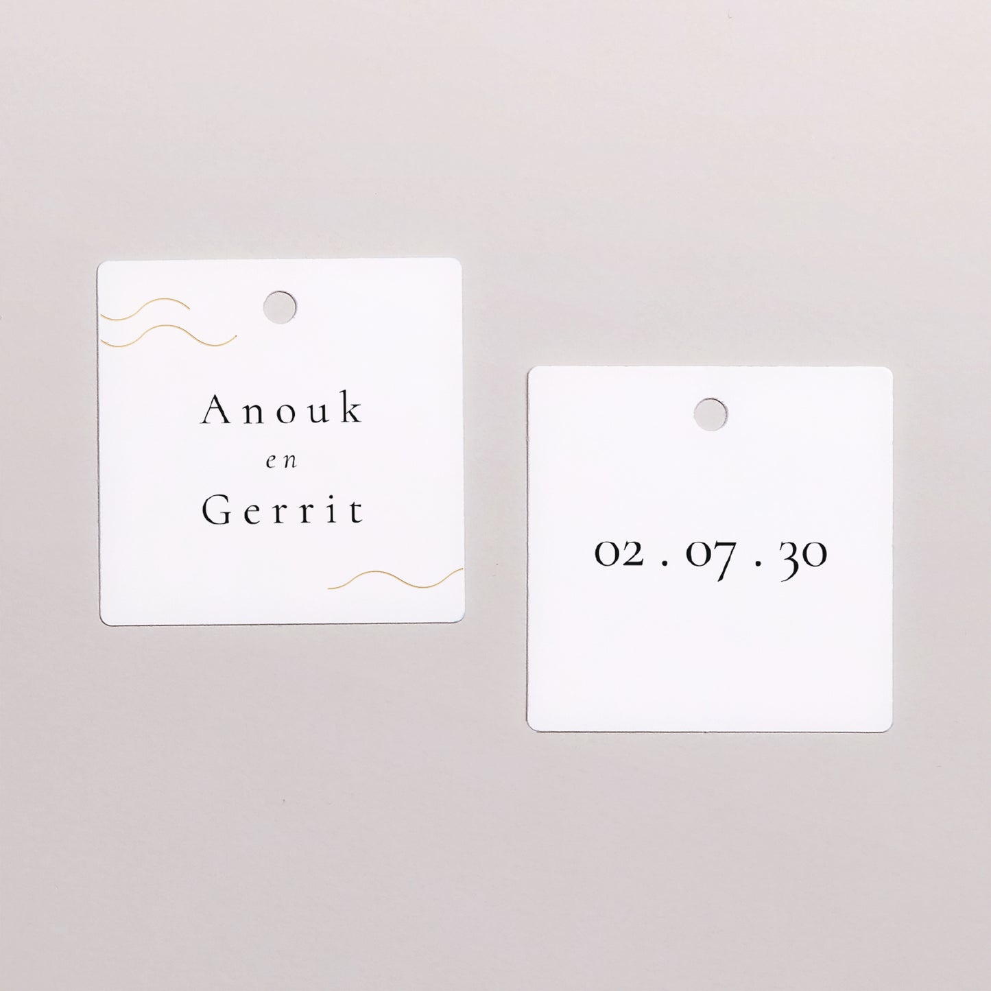 Cadeaulabel Huwelijk Vierkant Rimpelingen van liefde foto N° 1
