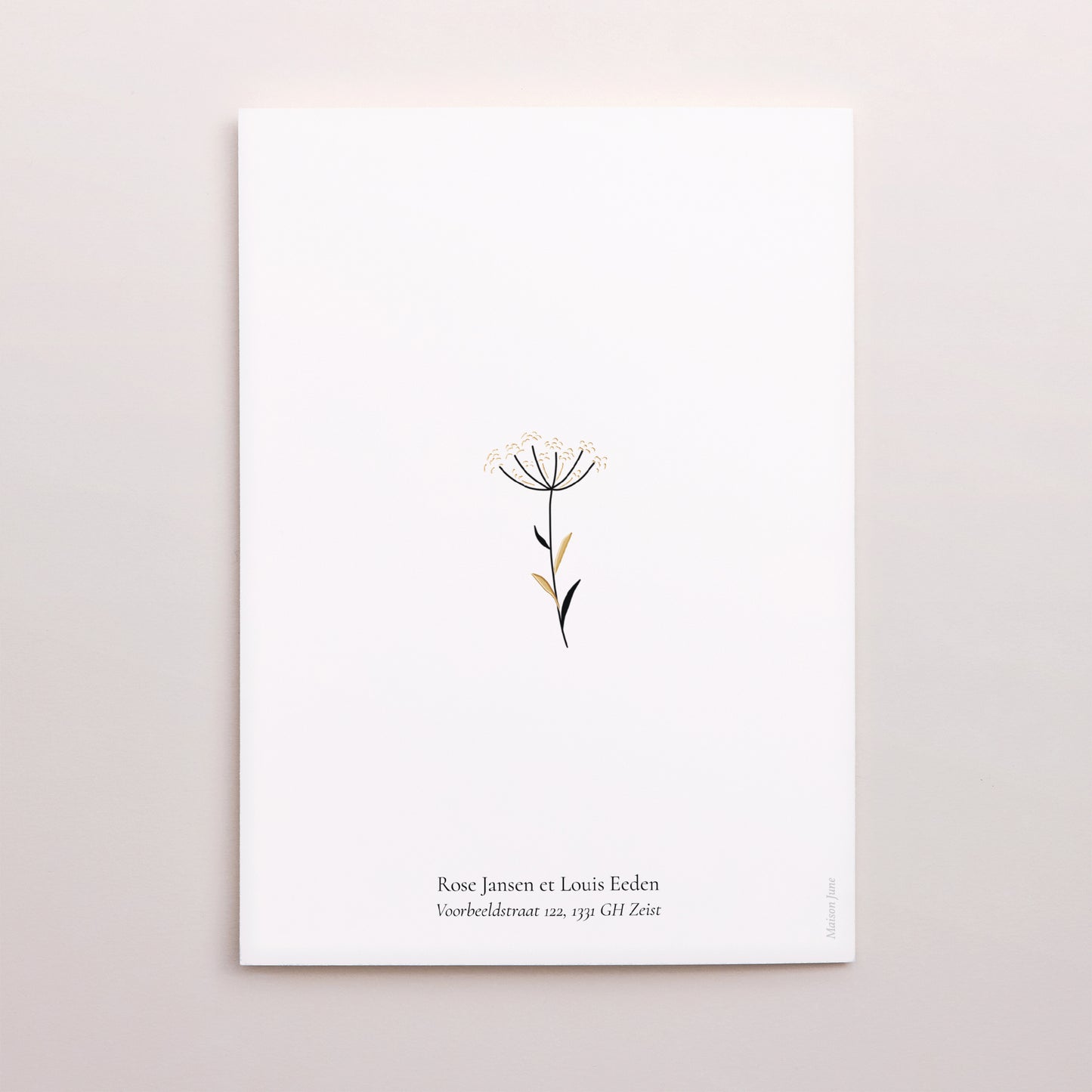 Uitnodigingskaart Huwelijk Portret dubbele vouw Harmonie Végétale foto N° 3