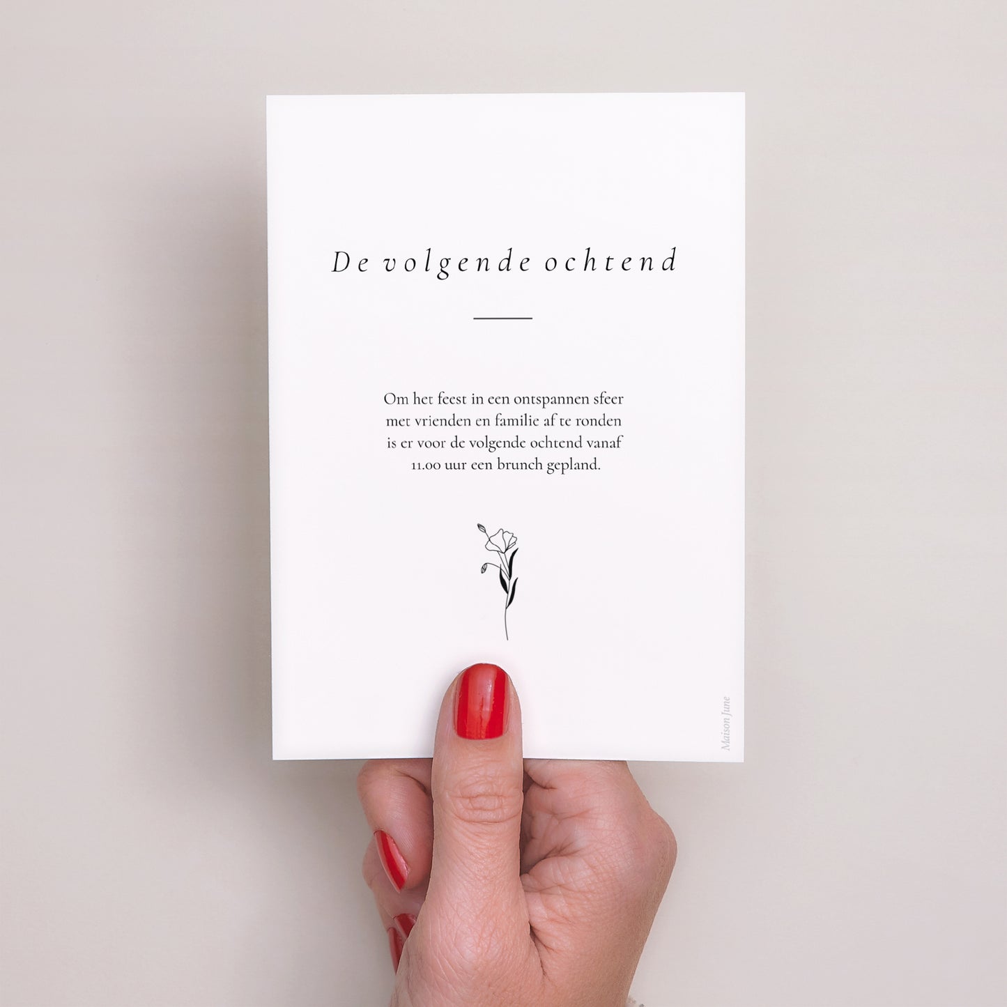 Uitnodigingen Huwelijk Portret Harmonie Végétale foto N° 3