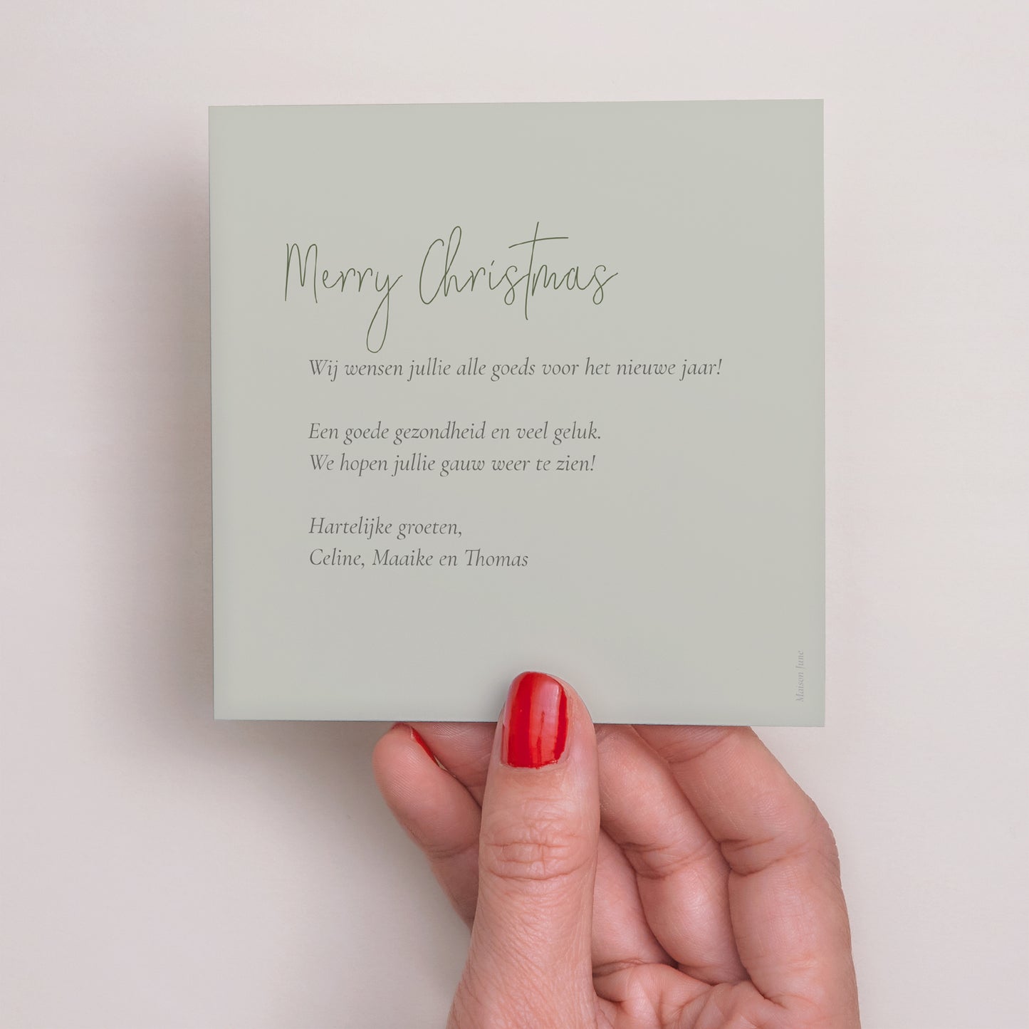 Wenskaart Eindejaar Vierkant Winterkoekje foto N° 3