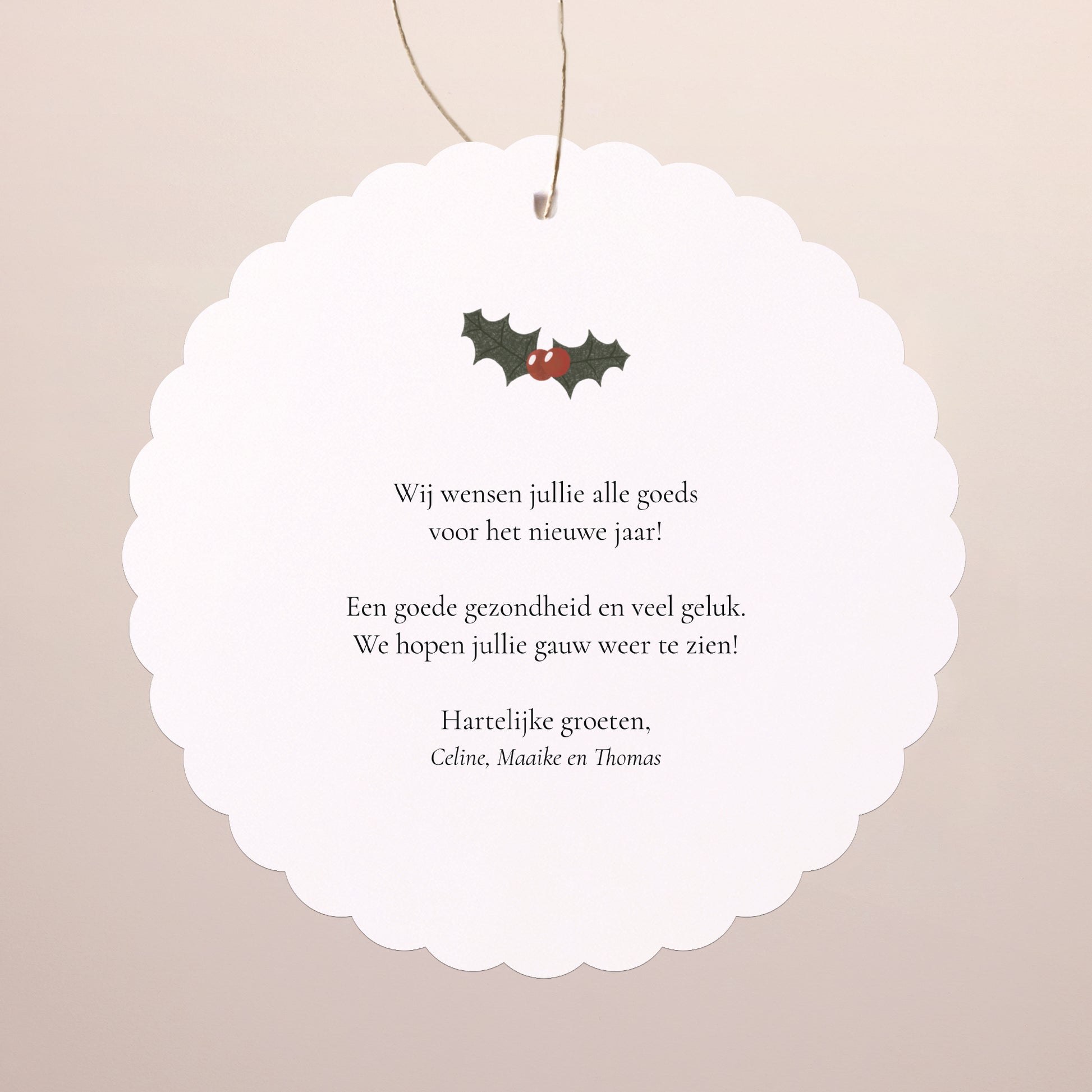 Kerstkaart Eindejaar Om op te hangen. Winterzonnewende foto N° 2