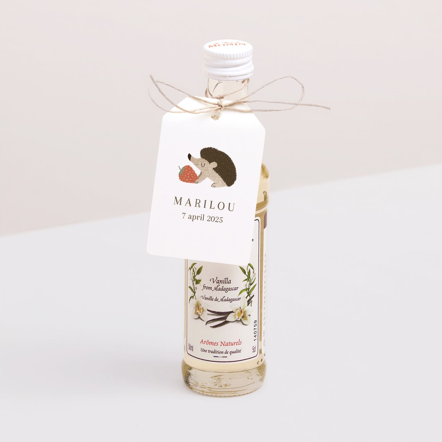 Cadeaulabel Geboorte Vlag egel, bessenmotief foto N° 3
