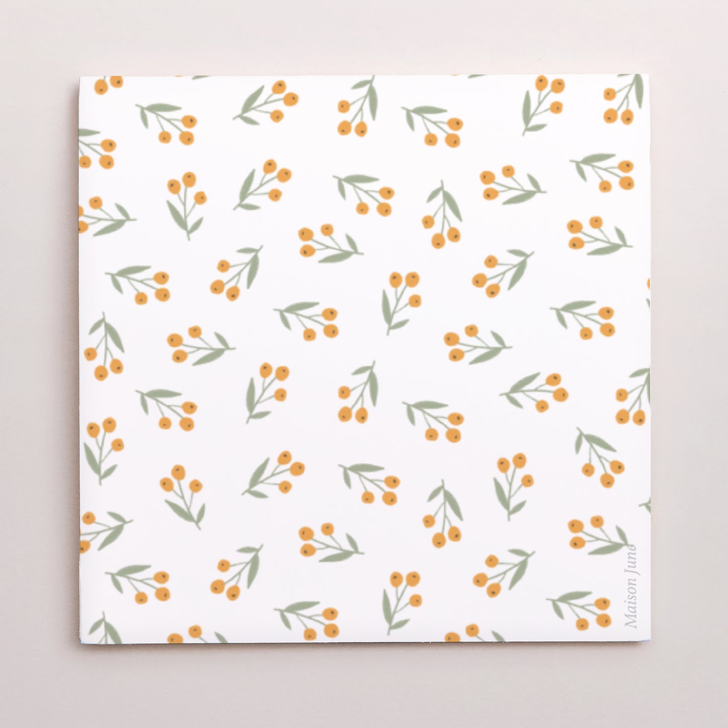 Bedankkaart Geboorte Dubbele vierkante vouwwaaier halvemaan. bloemenlichaam foto N° 3