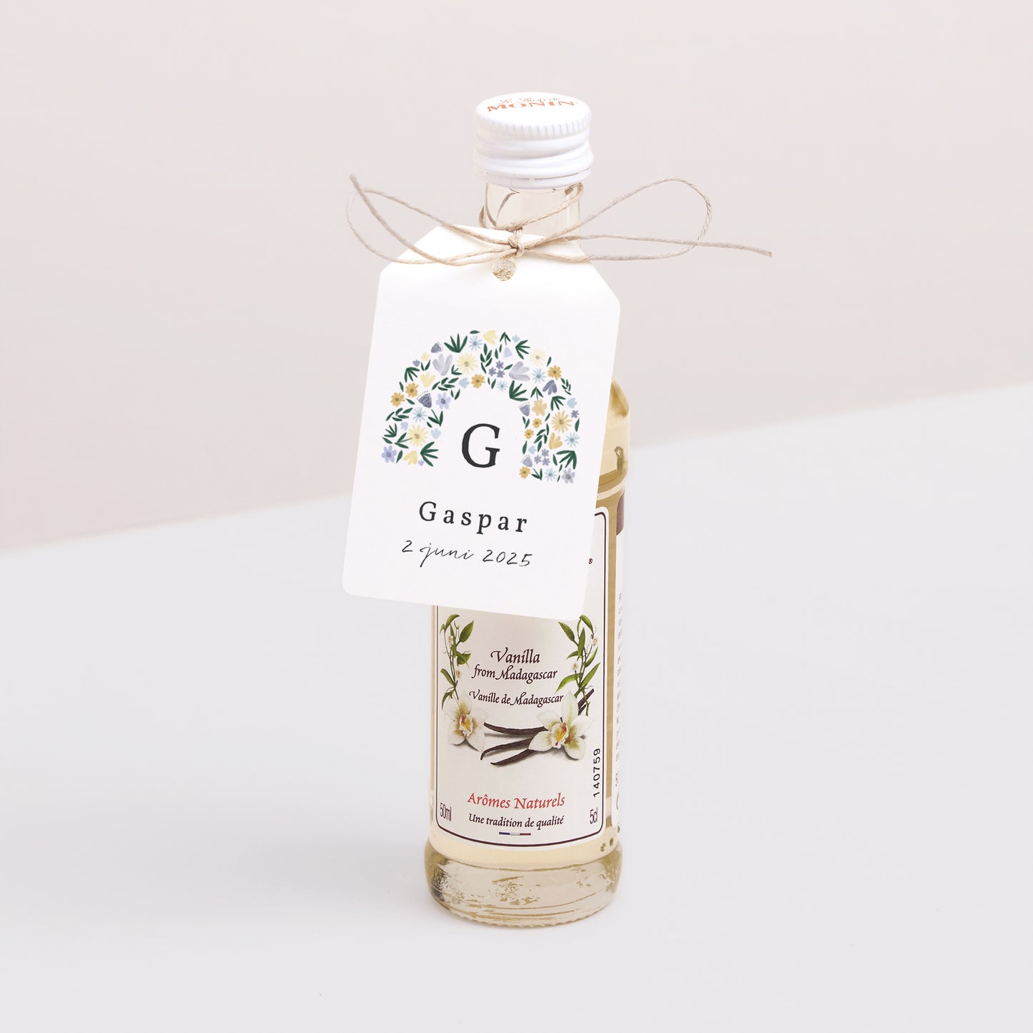 Cadeaulabel Geboorte Vlag Arc en fleurs Bleuté foto N° 3