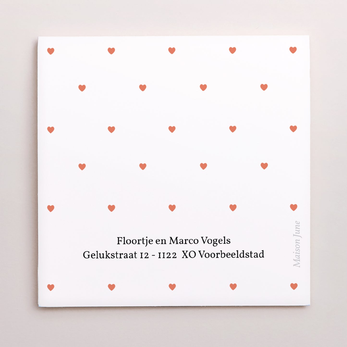 Bedankkaart Geboorte Dubbele vierkante vouwwaaier halvemaan. Atout Coeur foto N° 3