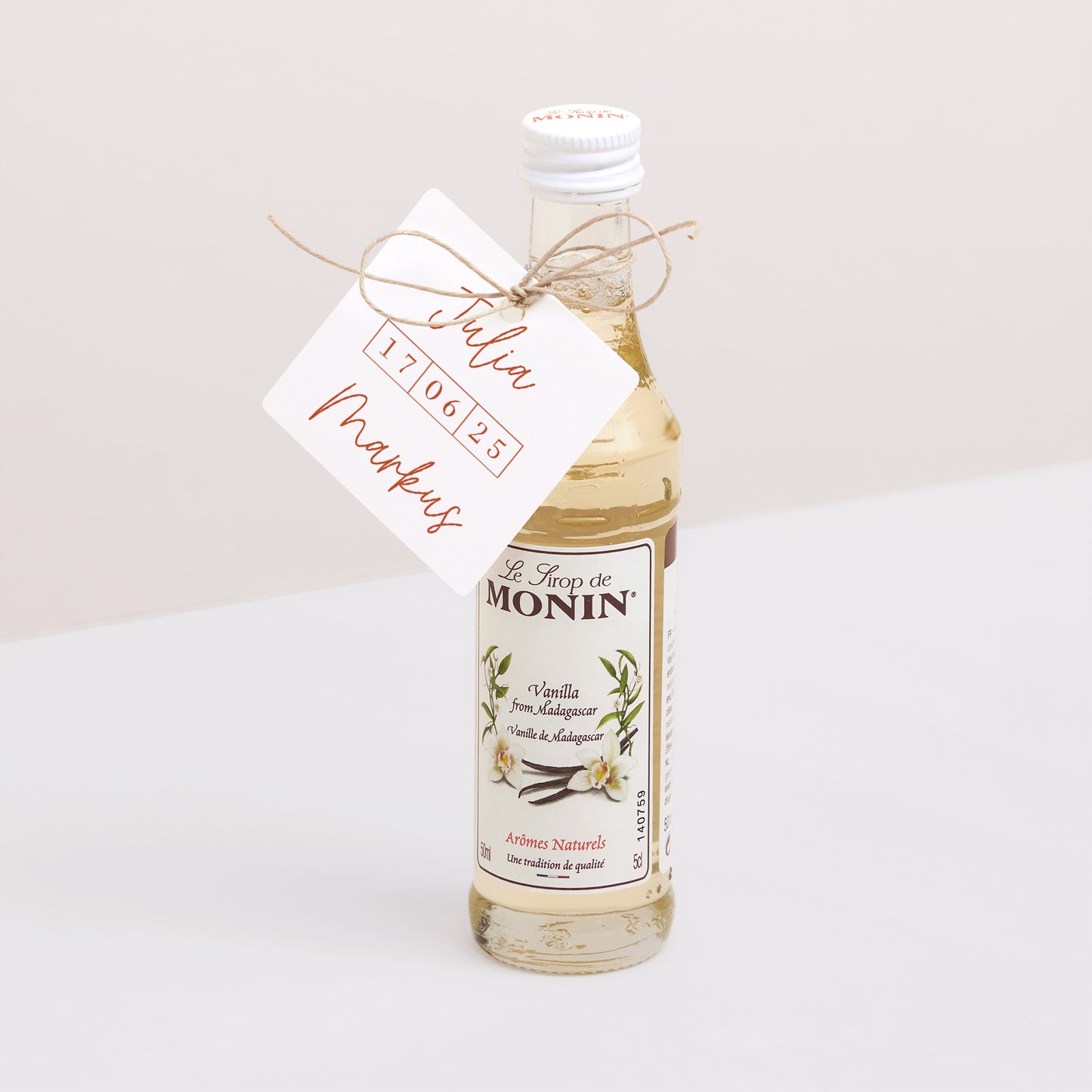 Cadeaulabel Huwelijk Vierkant Elegante typografie foto N° 3