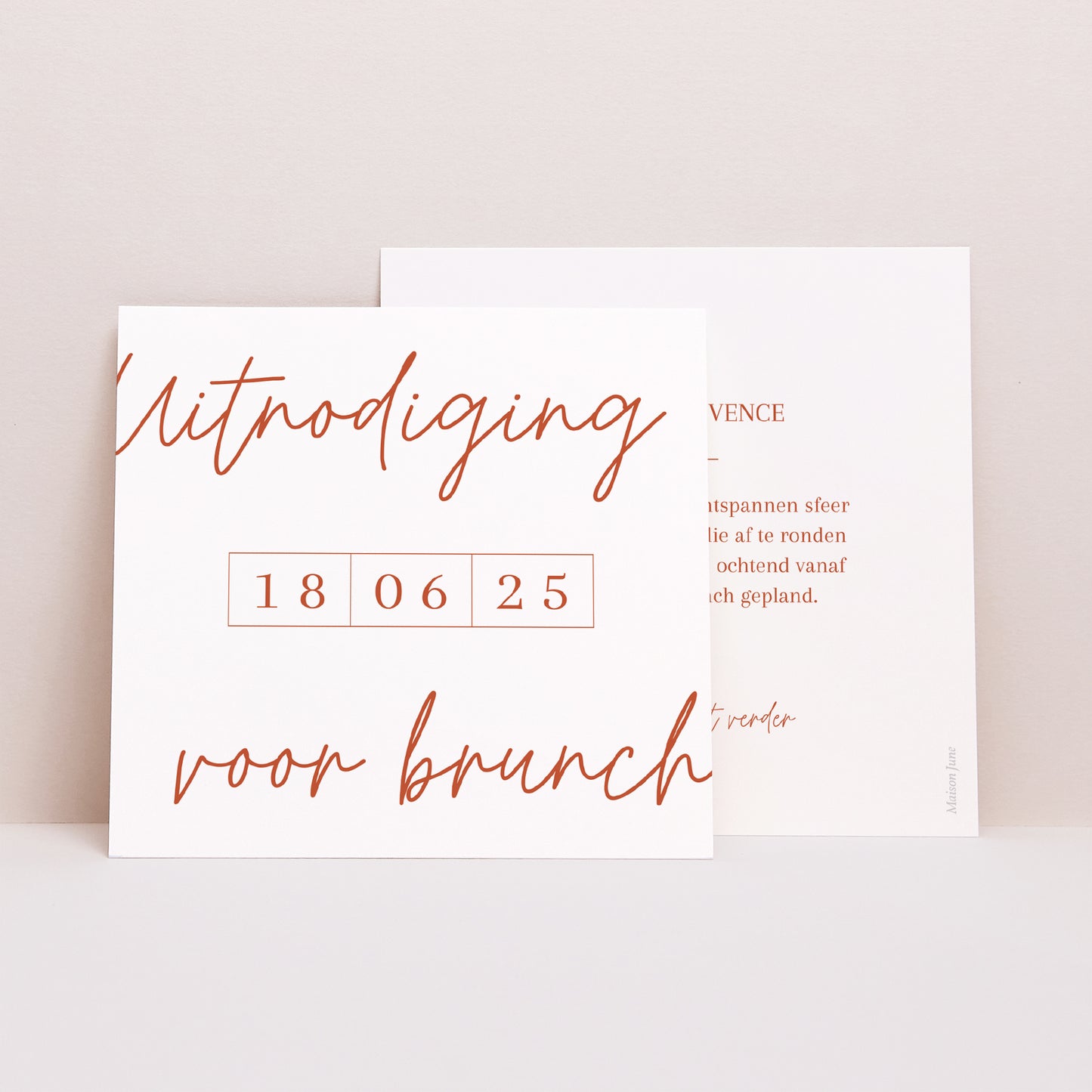 Uitnodigingen Huwelijk Vierkant Elegante typografie foto N° 1