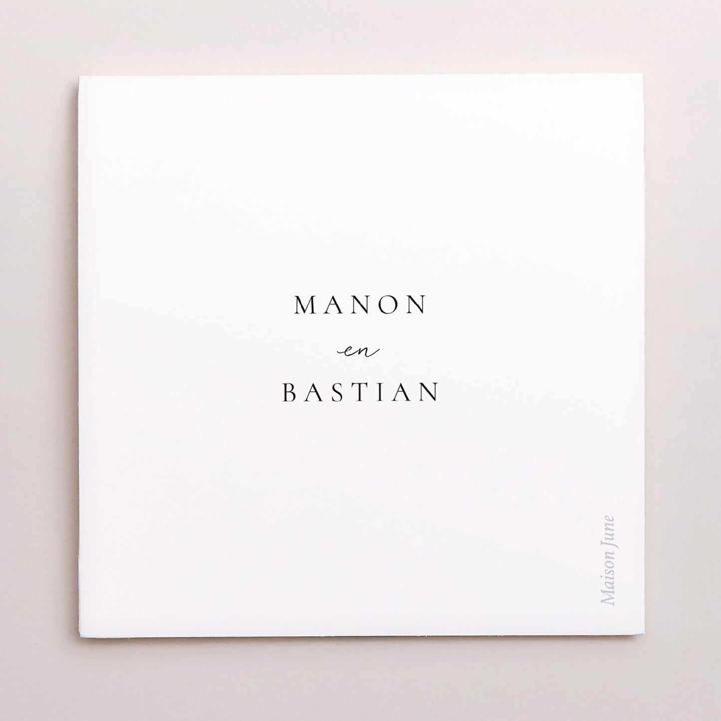 Bedankkaart Huwelijk Dubbele vierkante vouwwaaier halvemaan. Plant Ark foto N° 3