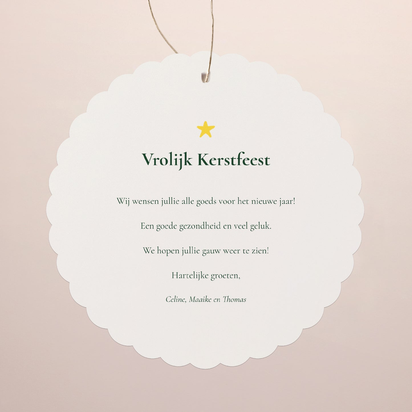 Kerstkaart Eindejaar Om op te hangen. De skiër foto N° 2