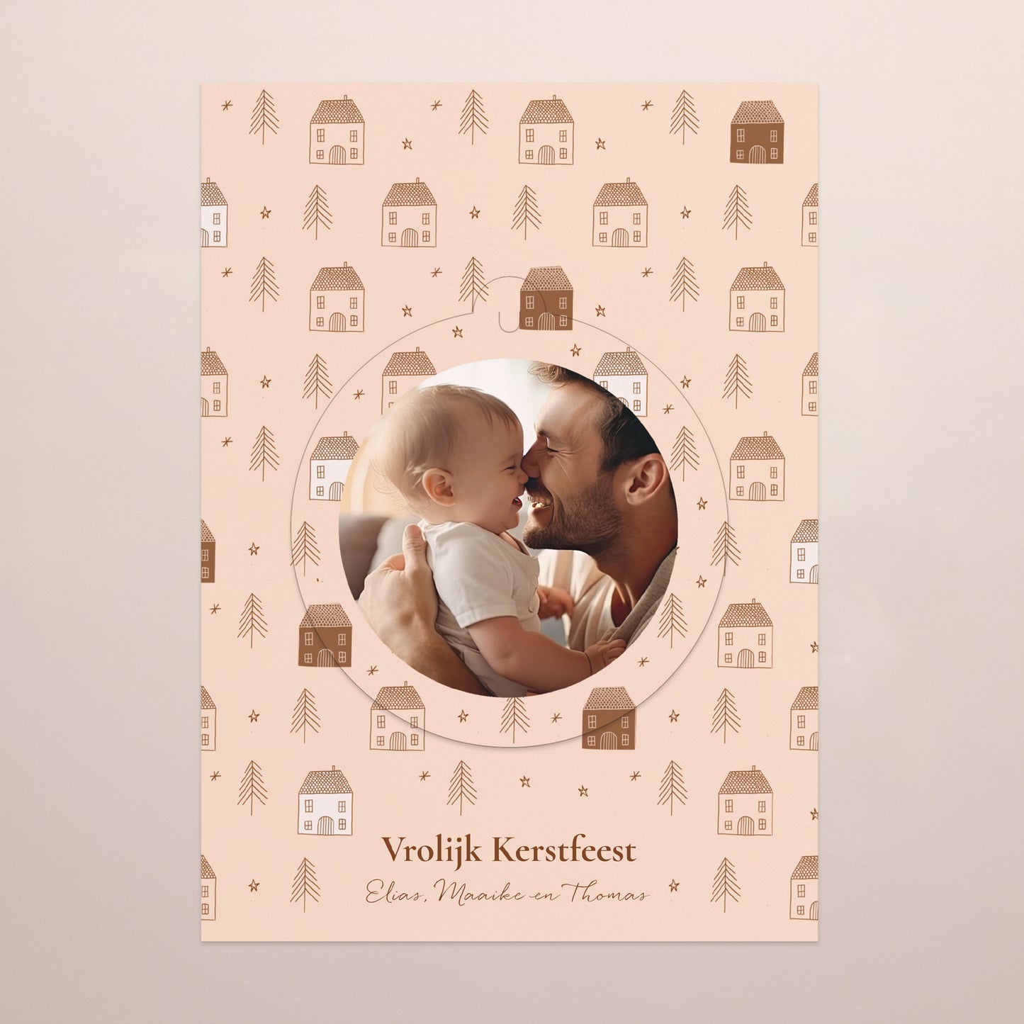 Kerstkaart Eindejaar Afneembaar Winterhuizen foto N° 2