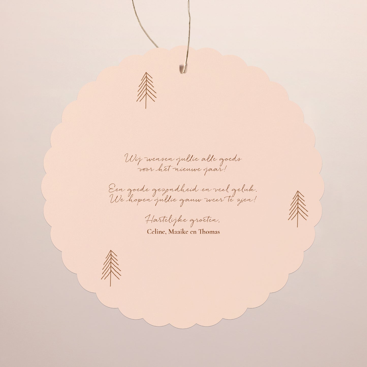 Kerstkaart Eindejaar Om op te hangen. Winterhuizen foto N° 2