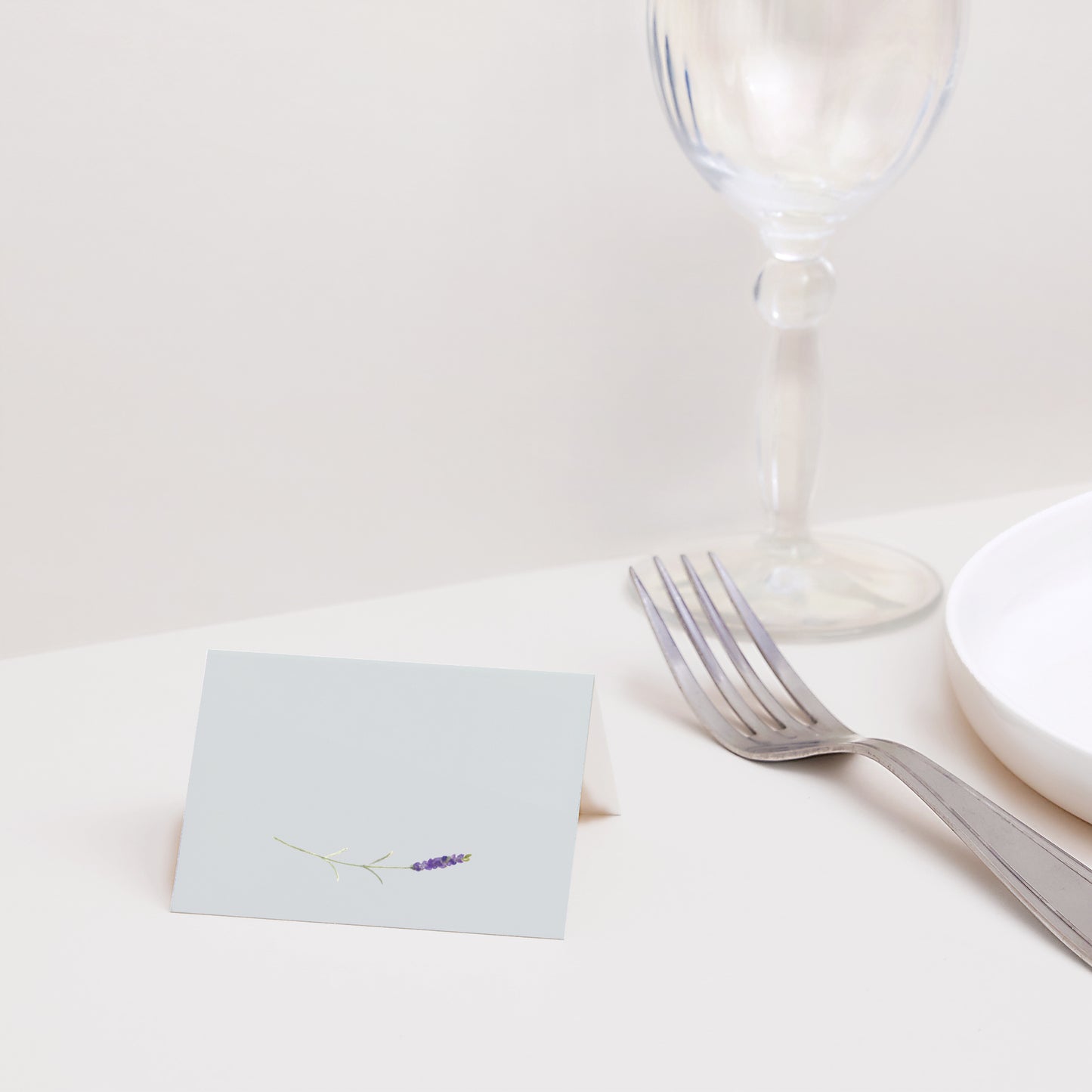 Naamkaartjes Huwelijk 2 luiken lavendel aquarel foto N° 2