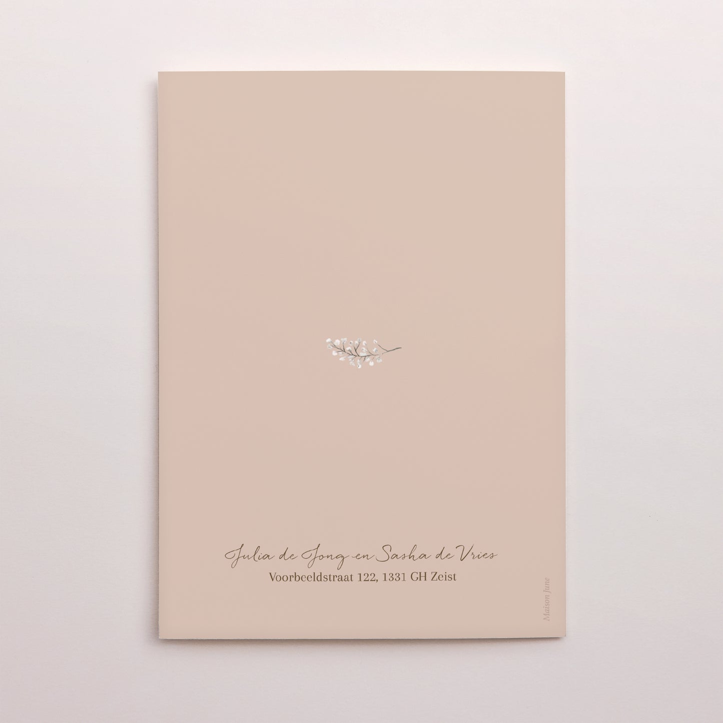 Uitnodigingskaart Huwelijk Portret dubbele vouw Boheems bloemig foto N° 3