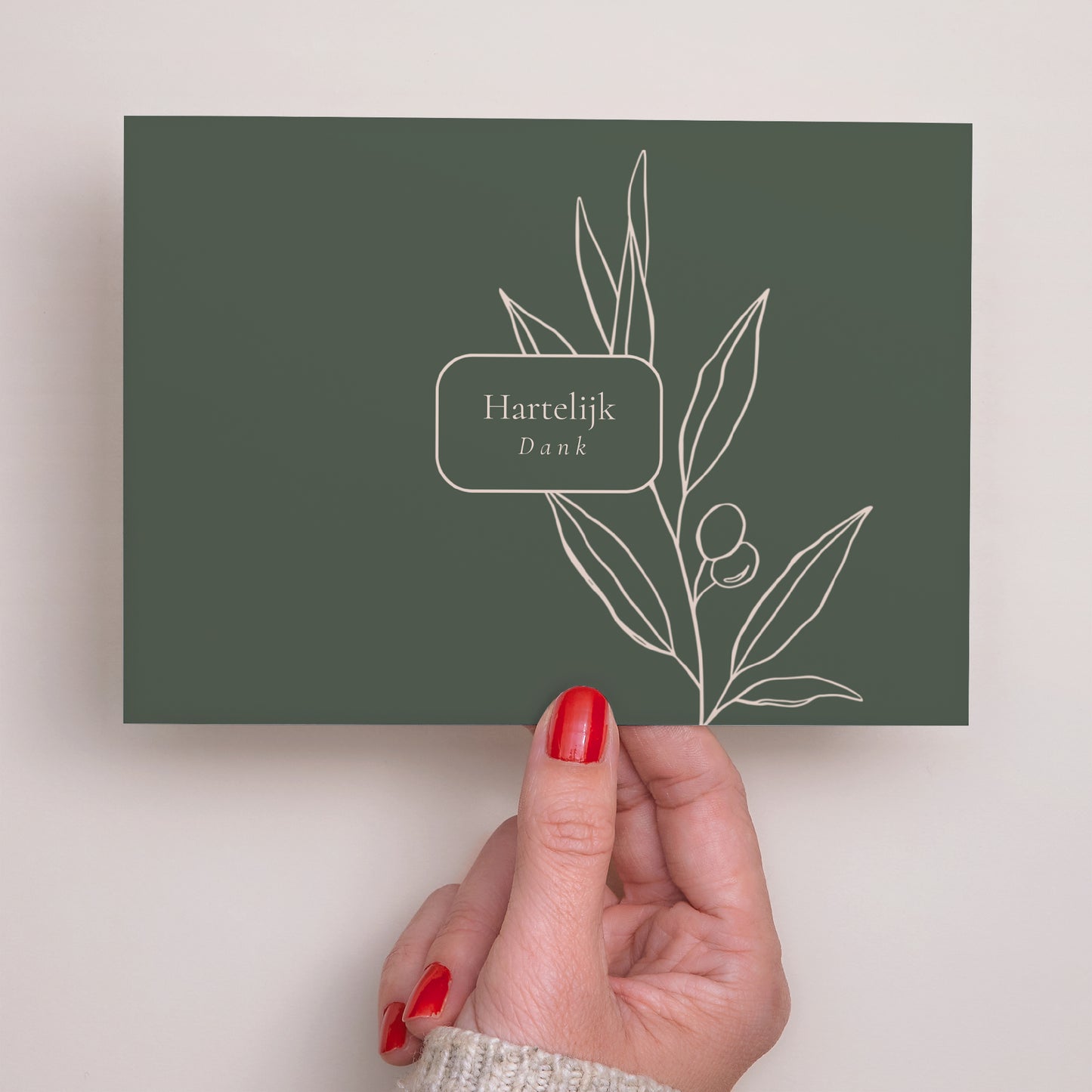 Bedankkaart Huwelijk Landschap De vereniging van de olijfboom foto N° 3