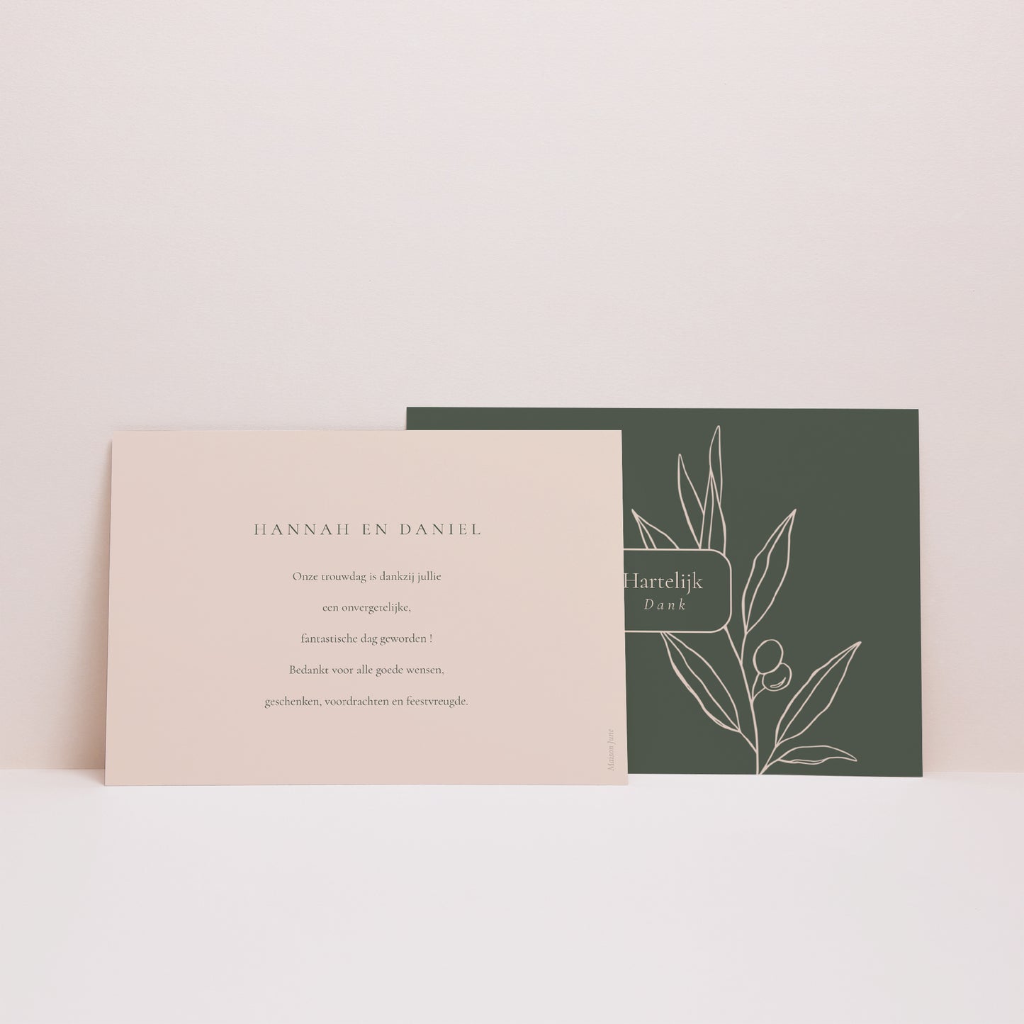 Bedankkaart Huwelijk Landschap De vereniging van de olijfboom foto N° 3