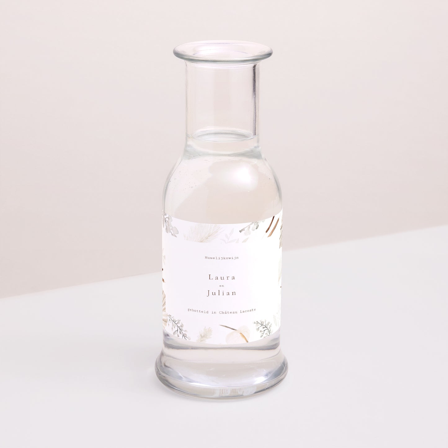 Flesetiket Huwelijk Landschap. Gedroogde bloemen foto N° 2