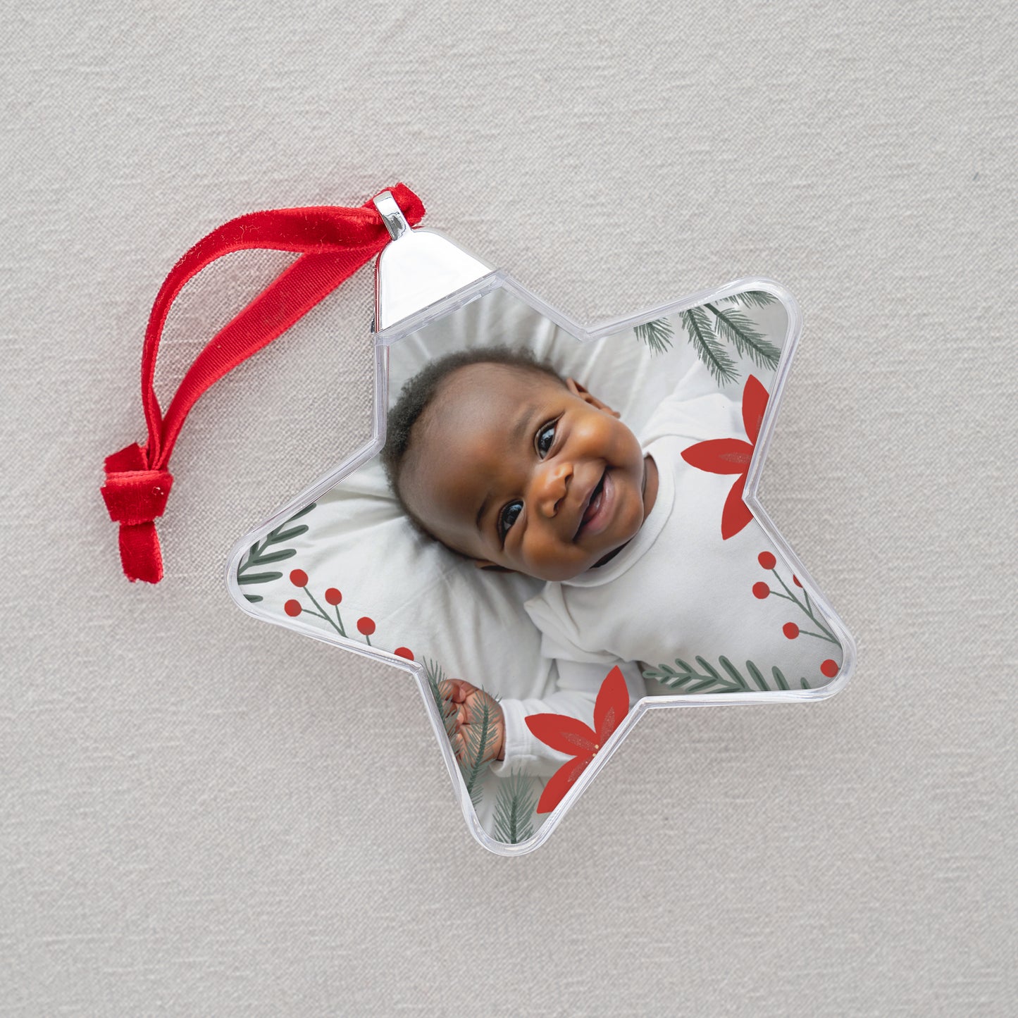 Kerstbal Eindejaar ster Rode bessen foto N° 2