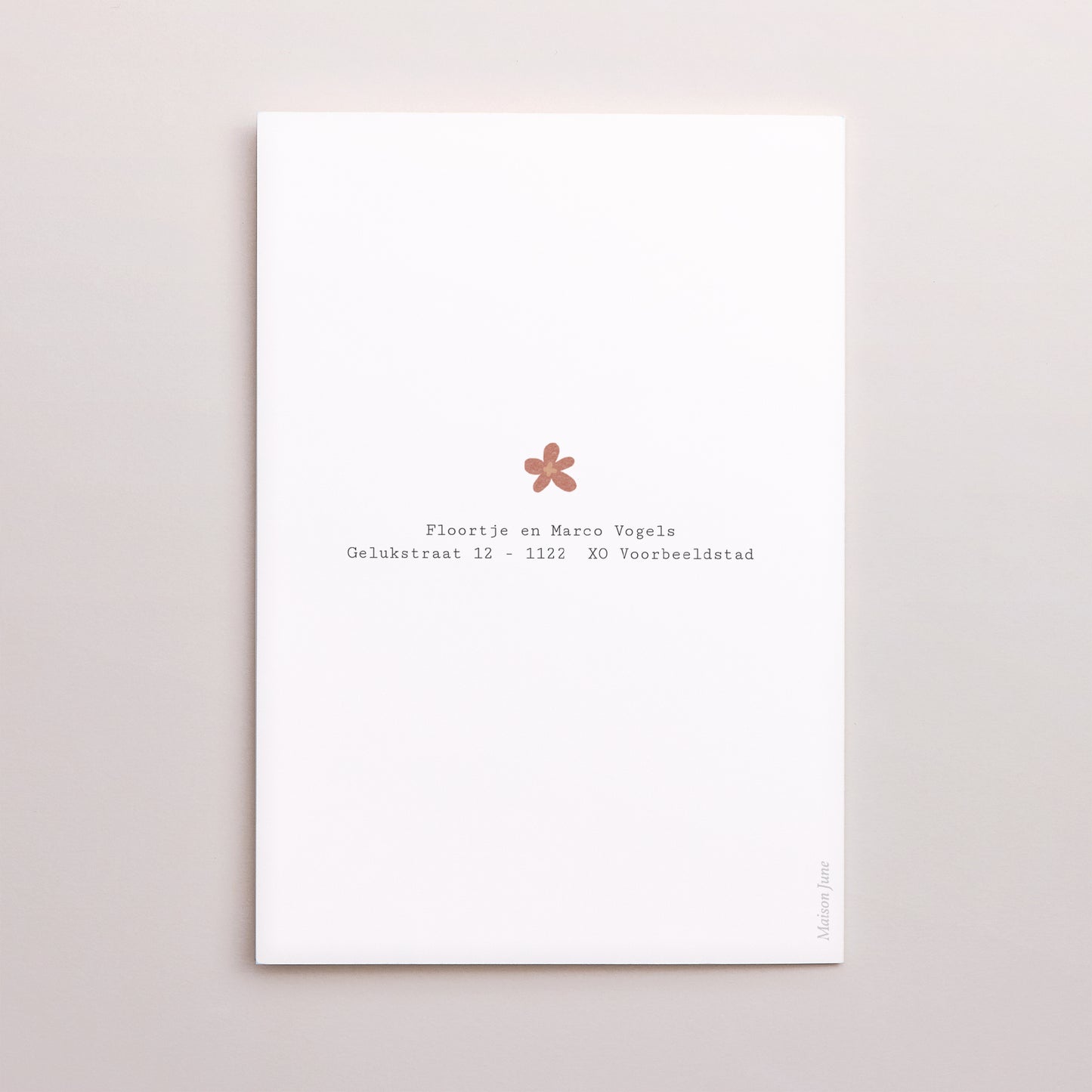 Uitnodigingskaart Doop Dubbel portretvenster Bloemenkruis foto N° 3