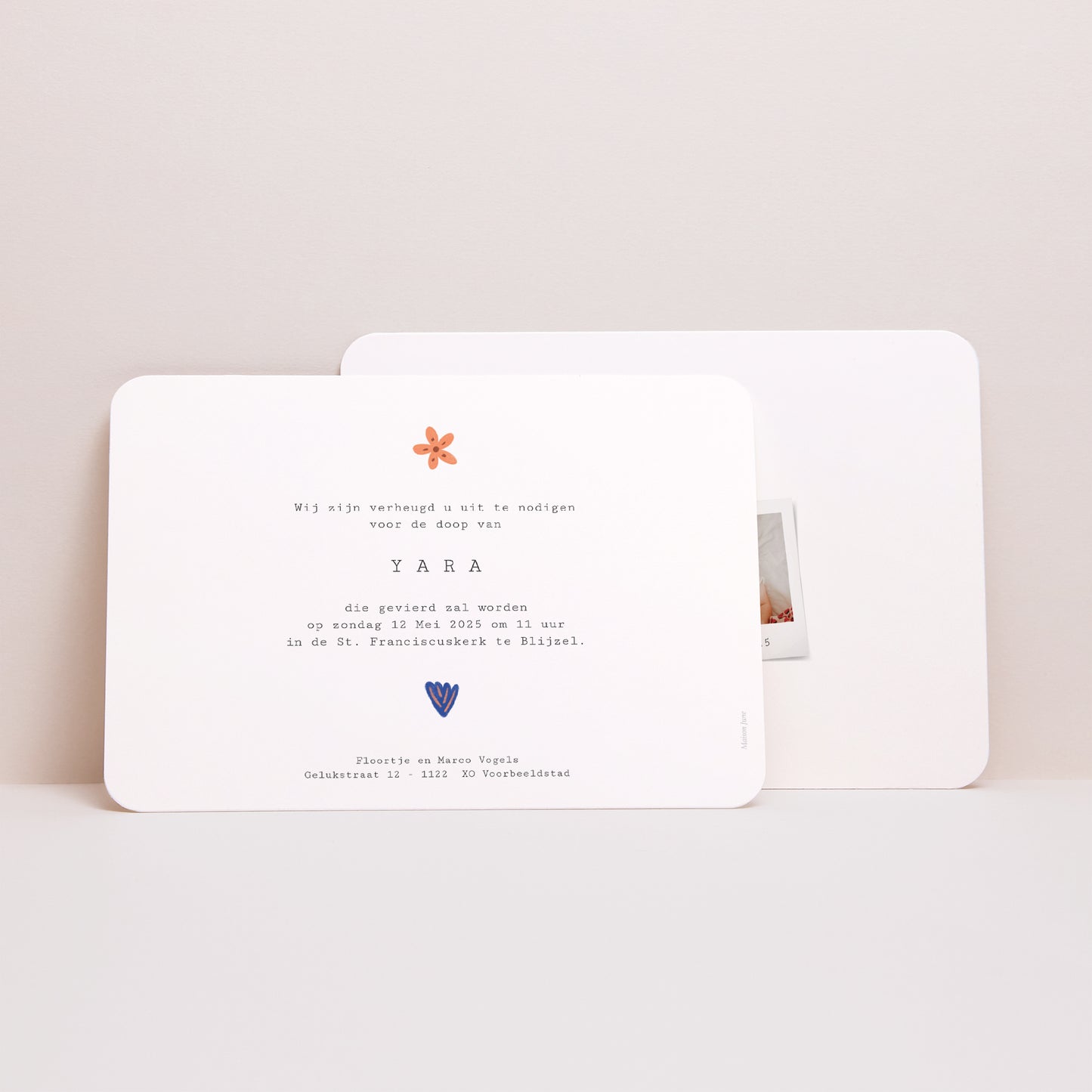 Uitnodigingskaart Doop Landschap, afgeronde randen foto N° 3