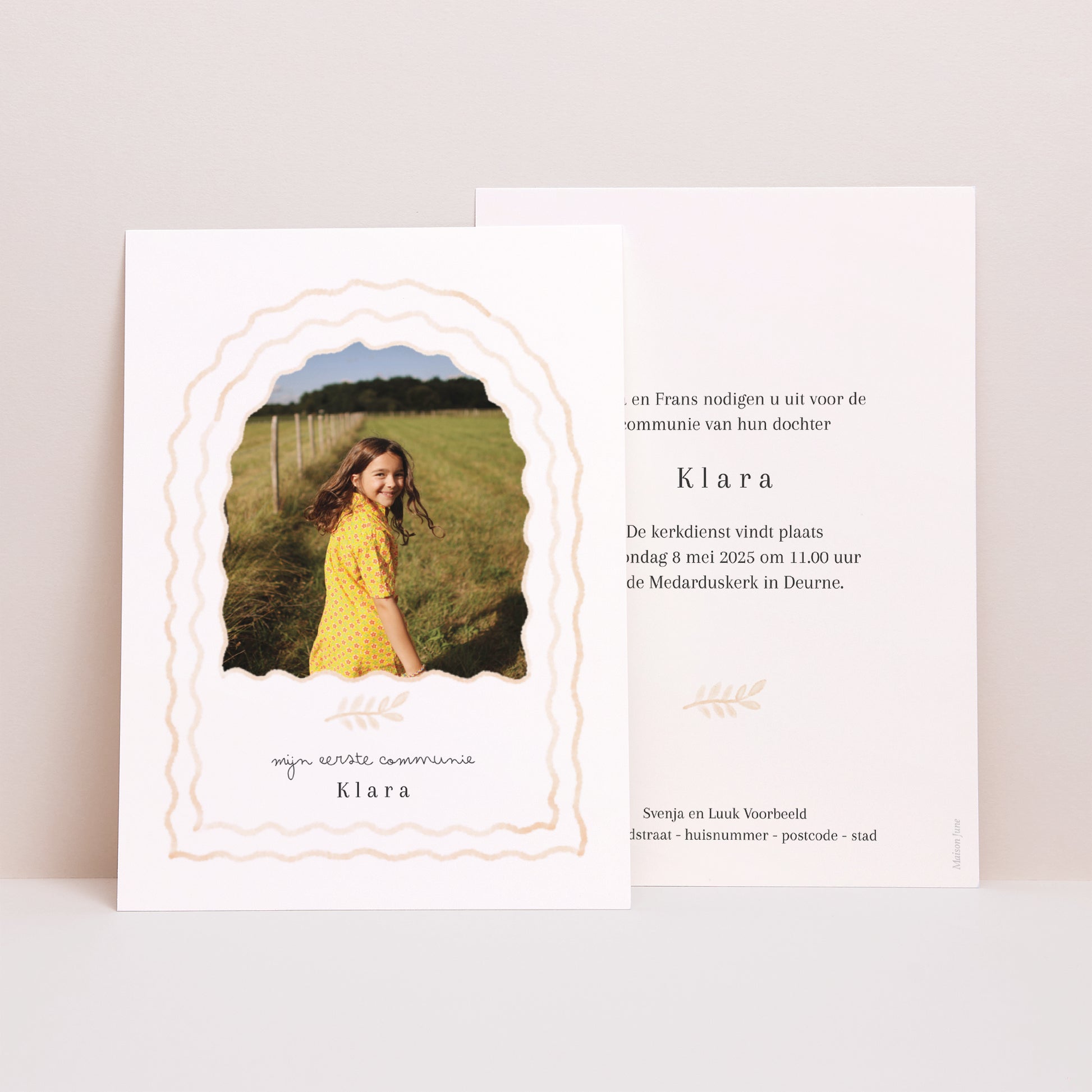 Uitnodigingskaart Communie foto N° 1