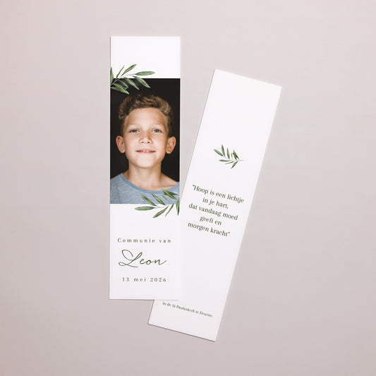 Boekenlegger Communie Bladwijzer Gezegende palm foto