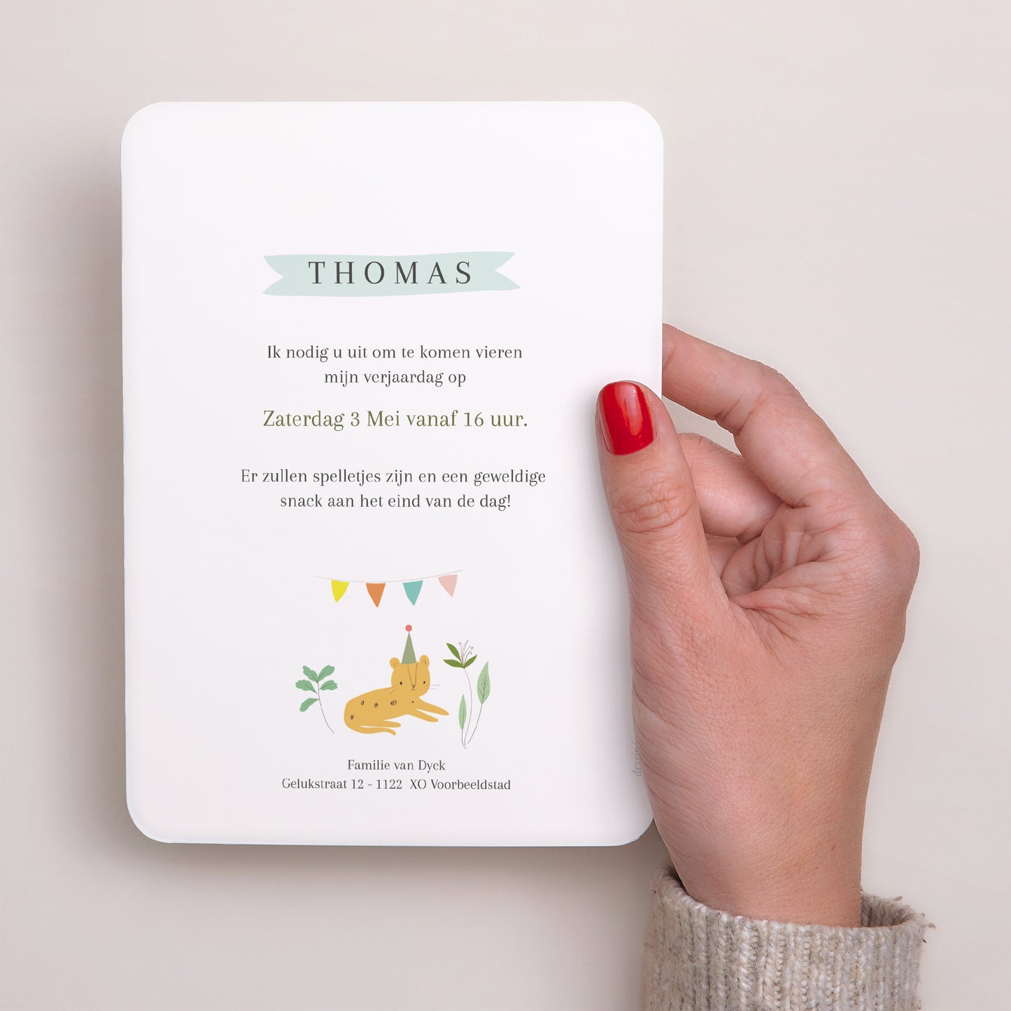 Uitnodigingen Kinderverjaardag Portret, afgeronde randen foto N° 3