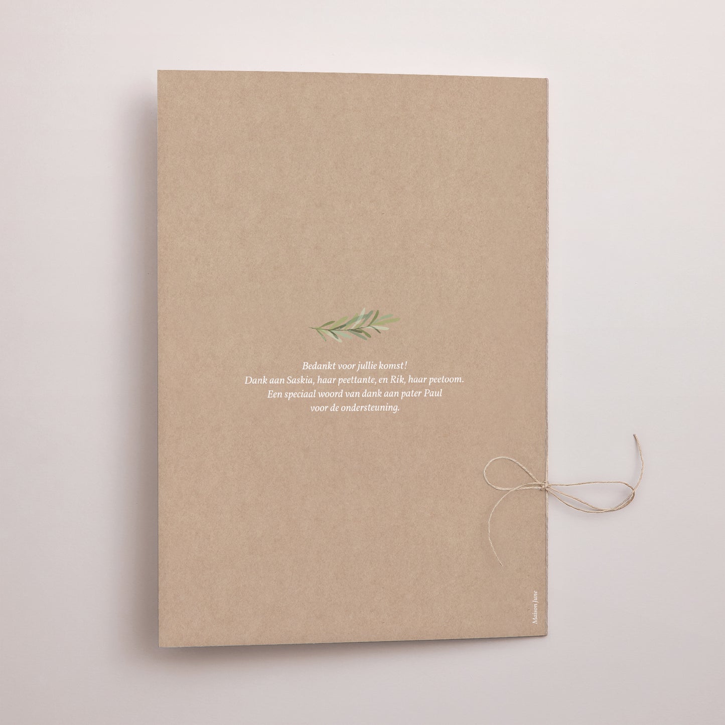 Kerkboekje Communie Dubbele deur Imitaties Kraft & Olijftak foto N° 3