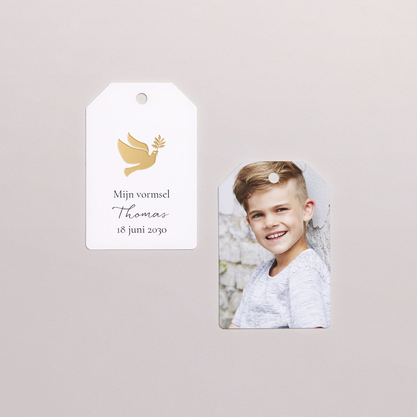 Cadeaulabel Confirmatie Vlag Duif en zijn tak foto N° 1