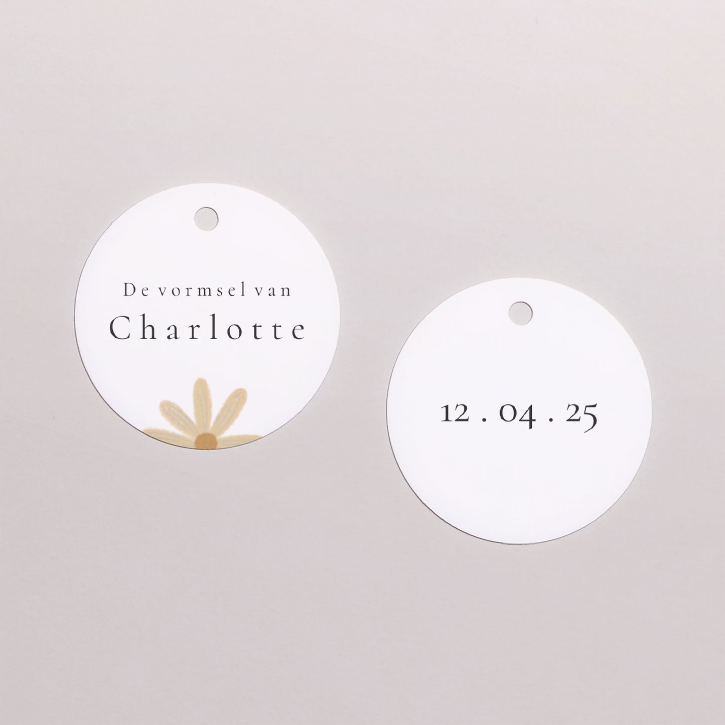 Cadeaulabel Confirmatie Ronde Boeket bloemen foto N° 1