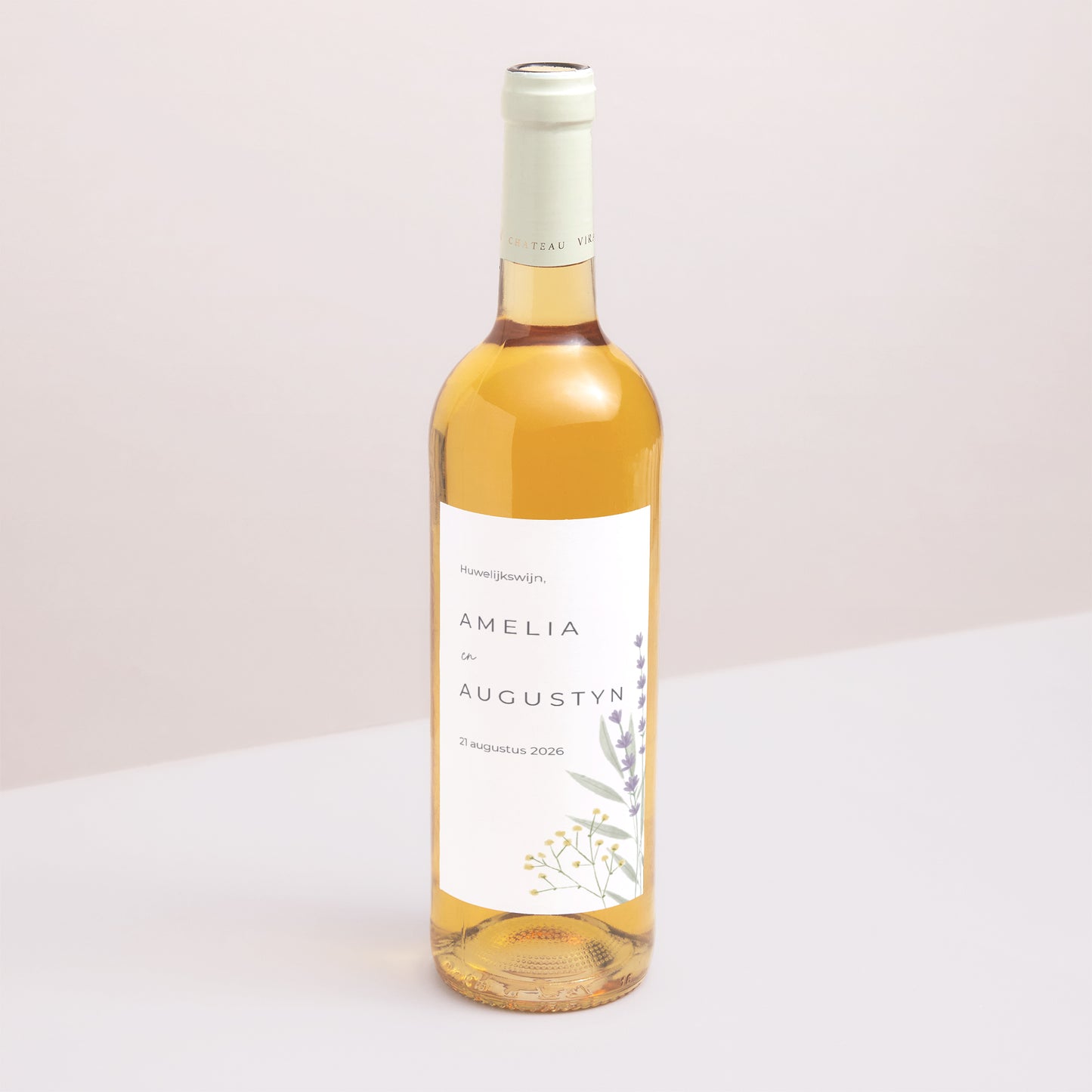 Flesetiket Huwelijk Portret Champêtre fleuri foto N° 1