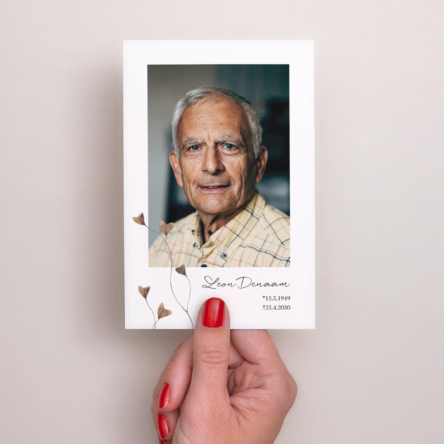 Bedankkaart Overlijden Portret foto N° 2