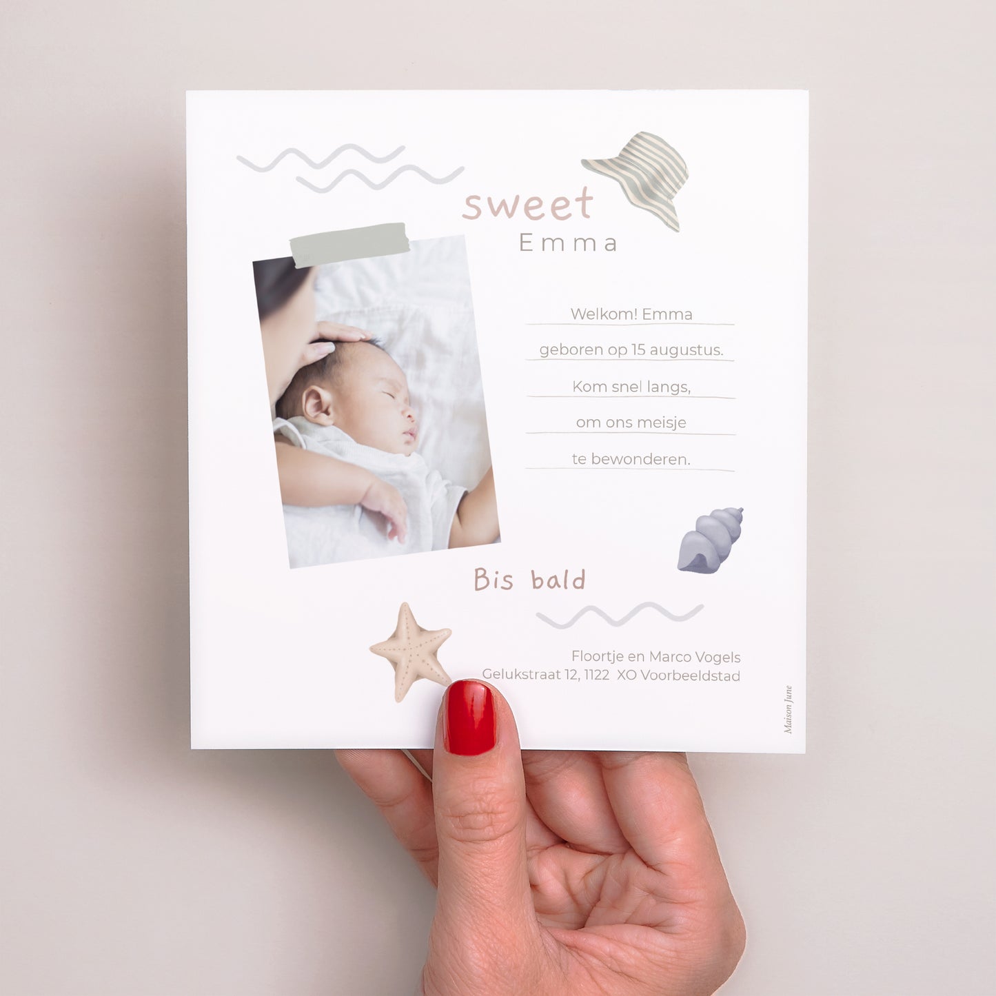 Geboortekaartjes Vierkant Bullet journal Zomer foto N° 3