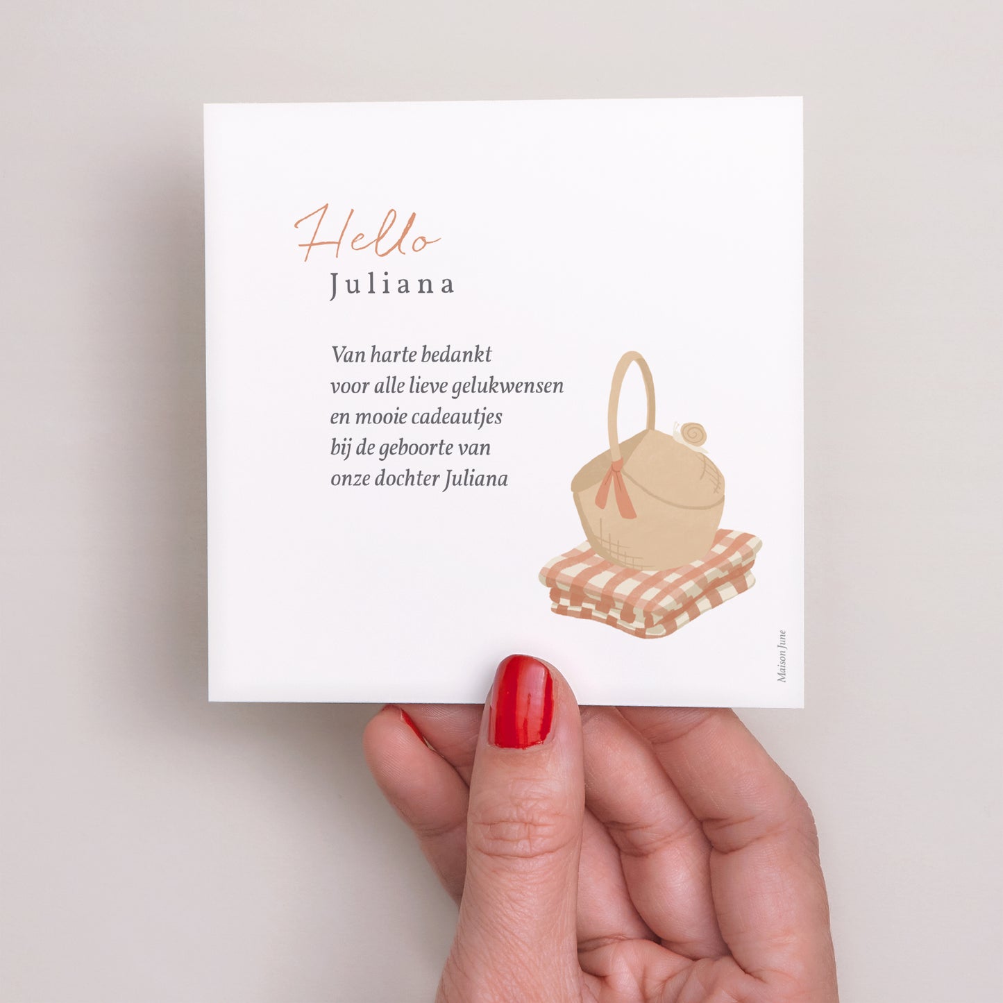 Bedankkaart Geboorte Vierkant foto N° 3