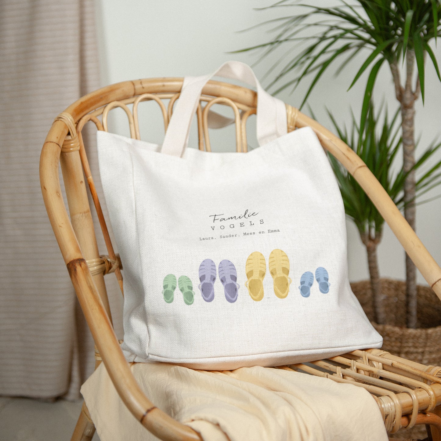 Tote Bag Geboorte Handgreep van canvas Kleine stappen aan de waterkant foto N° 2
