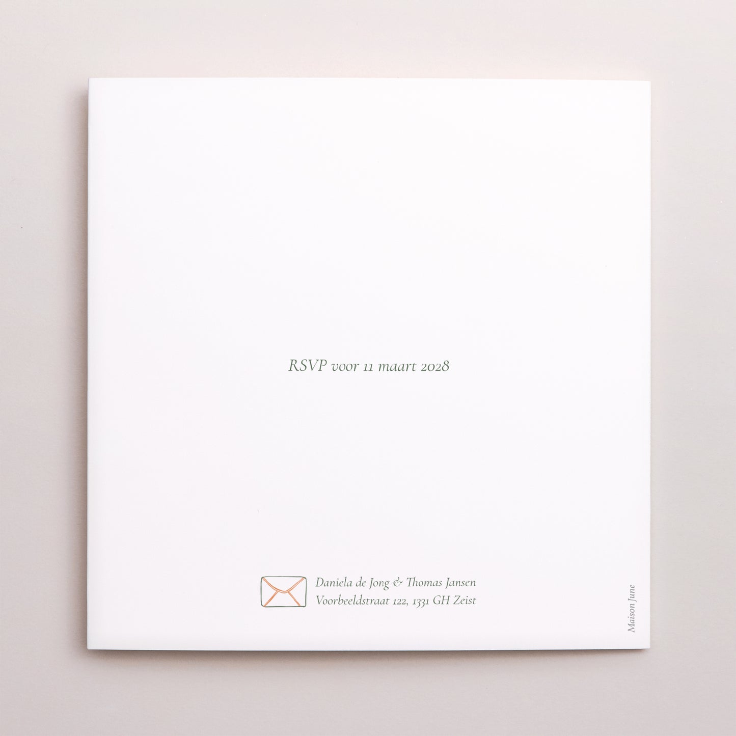 Uitnodigingskaart Huwelijk Dubbel vierluik Plantenbak II foto N° 3