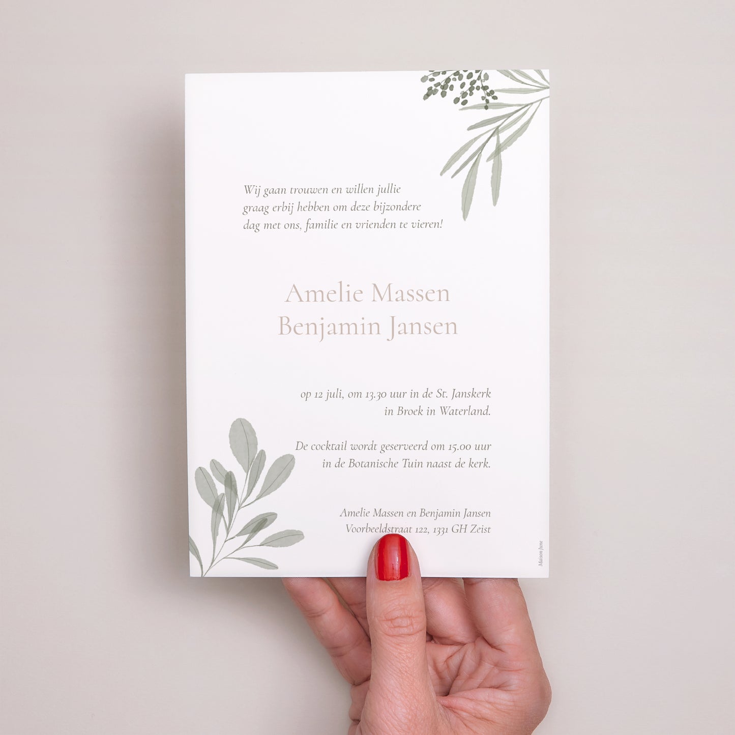 Uitnodigingskaart Huwelijk foto N° 3