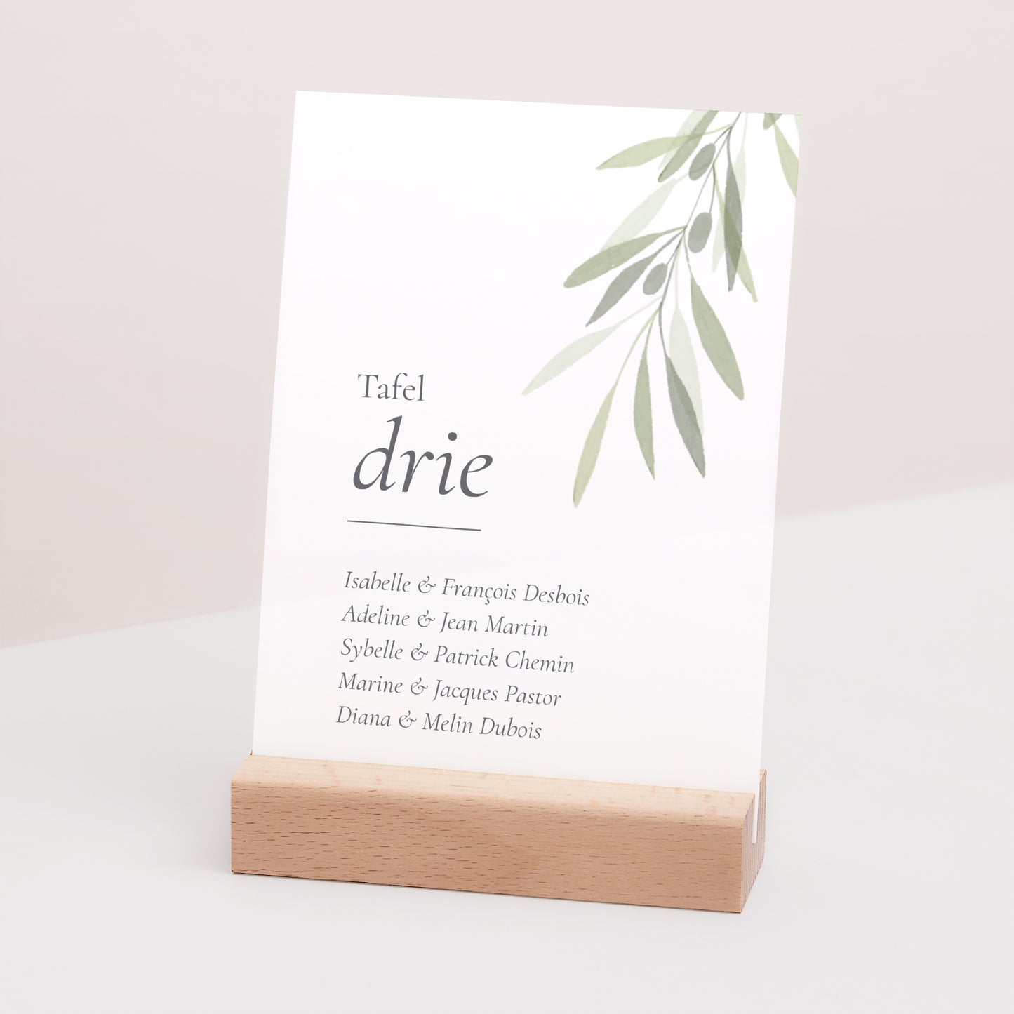Tafelnummers Huwelijk Rechthoek Tak van Olivier II foto N° 3