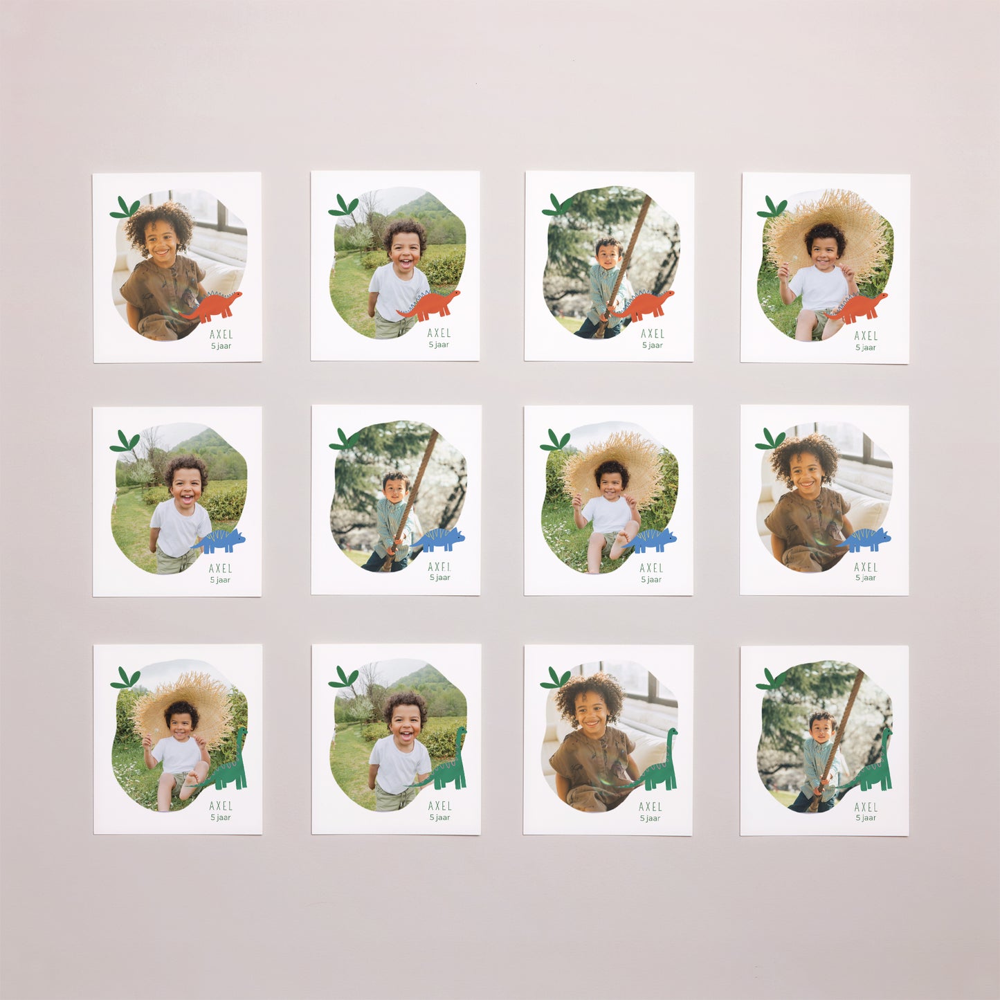 Fotoprint Kinderfeestje of Kinderverjaardag Twaalf stuks Petits Dinos foto N° 1