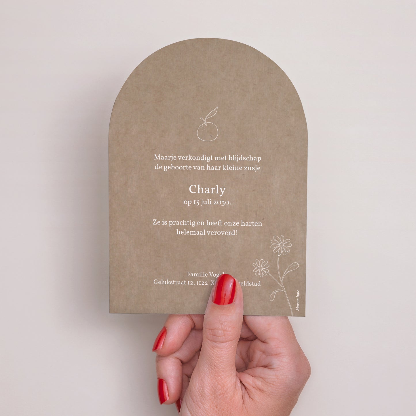 Uitnodigingskaart Geboorte Kleine boog foto N° 3