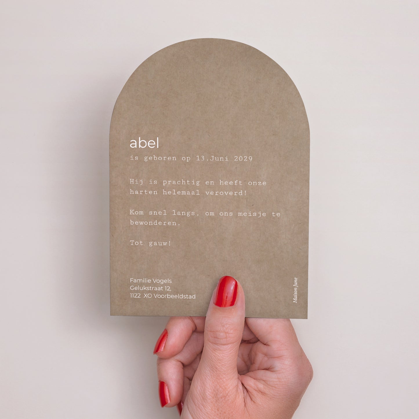 Uitnodigingskaart Geboorte Kleine boog streng en kraft foto N° 3