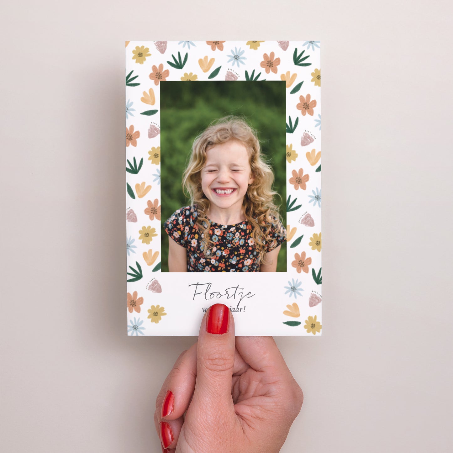 Uitnodigingen Kinderverjaardag Portret Bloemen foto N° 2