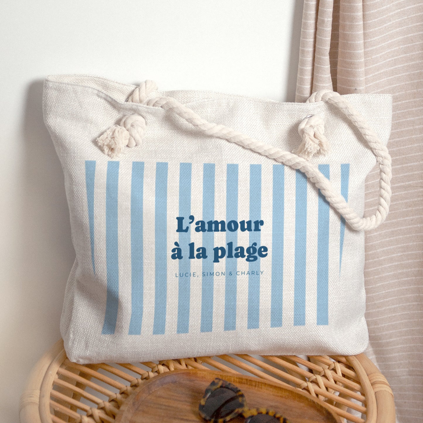 Shopper tas Objecten Shopper tas Liefde op het blauwe strand foto N° 1