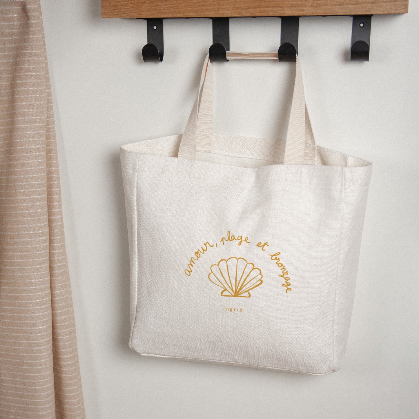 Tote Bag Objecten Handgreep van canvas Liefde, strand & zonnen foto N° 1