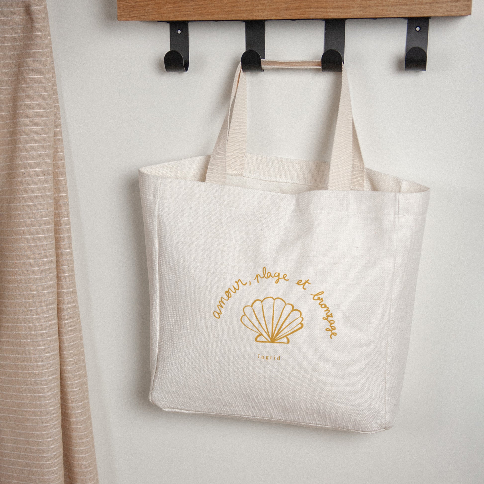 Tote Bag Objecten Handgreep van canvas Liefde, strand & zonnen foto N° 1