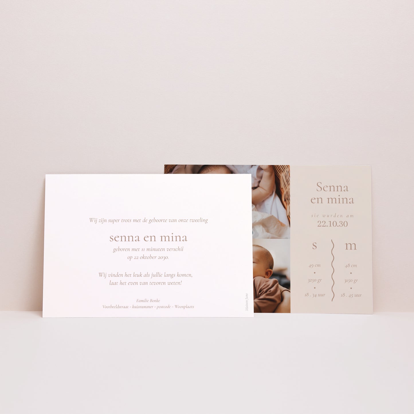 Uitnodigingskaart Geboorte Landschap foto N° 3