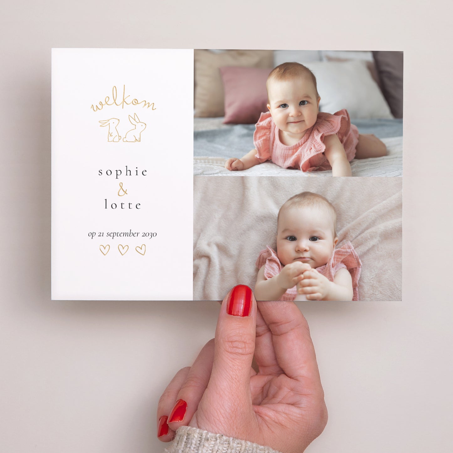 Uitnodigingskaart Geboorte Landschap foto N° 3