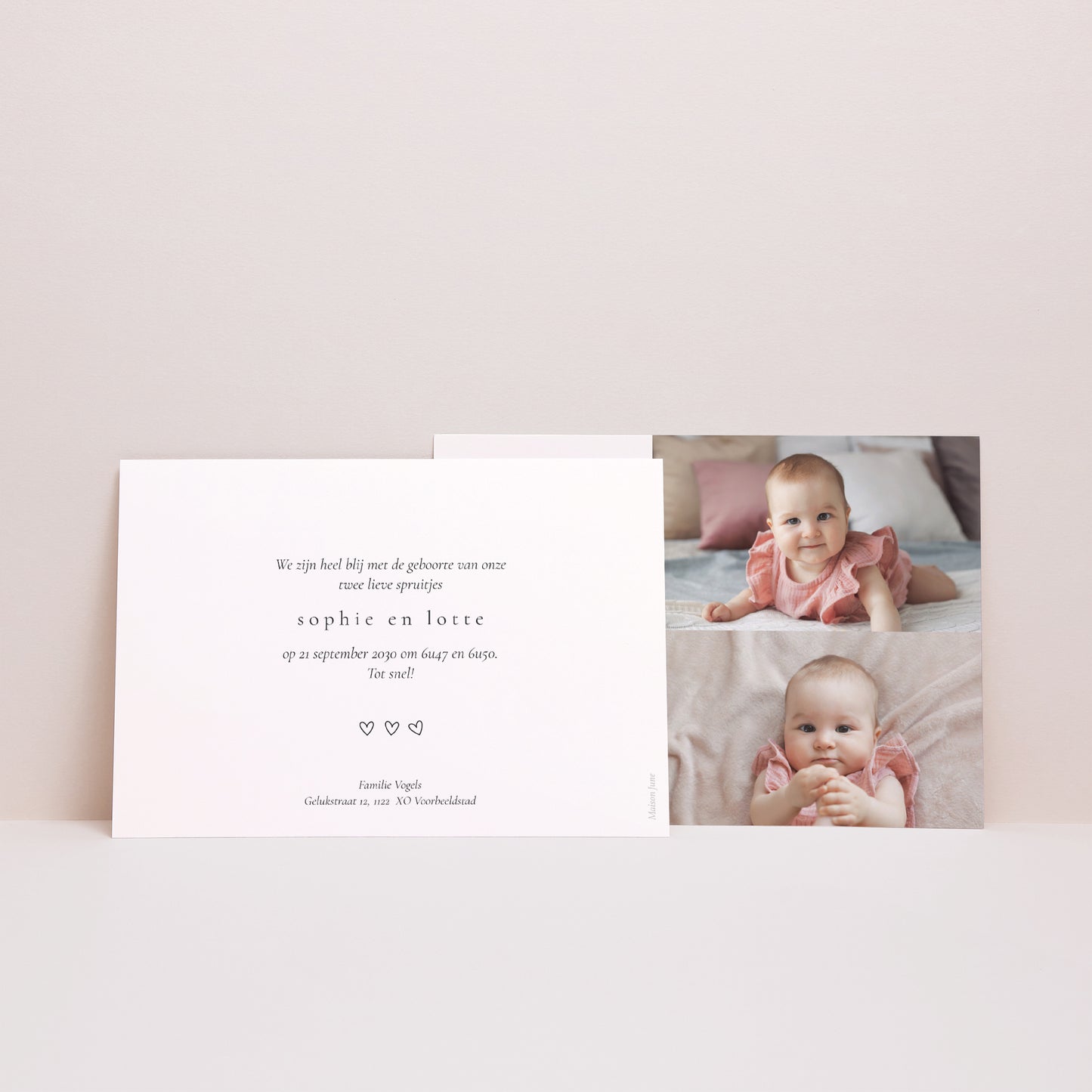 Uitnodigingskaart Geboorte Landschap foto N° 3