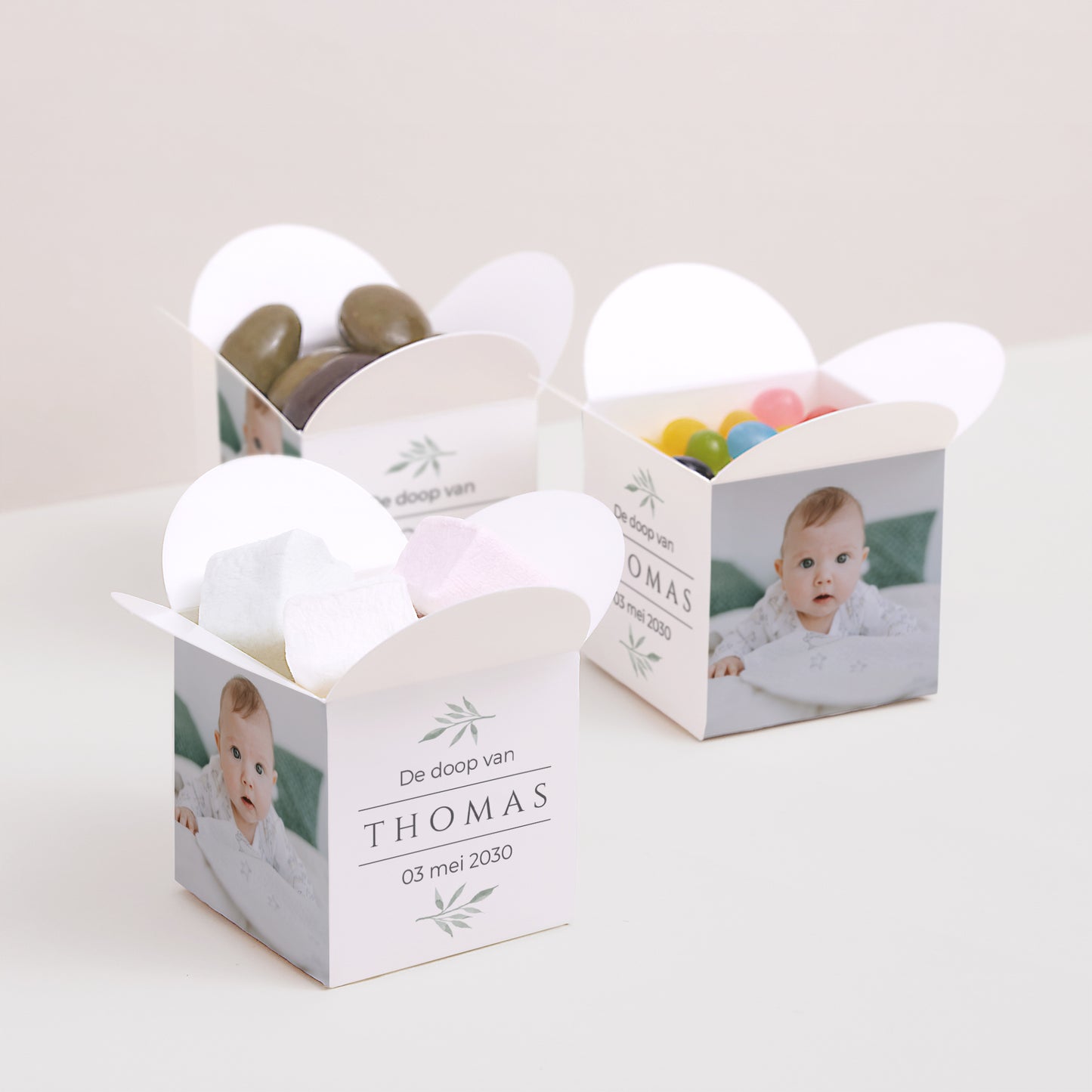 Doosje voor suikerbonen Geboorte Vlinderklep opening Petite Pousse foto N° 3