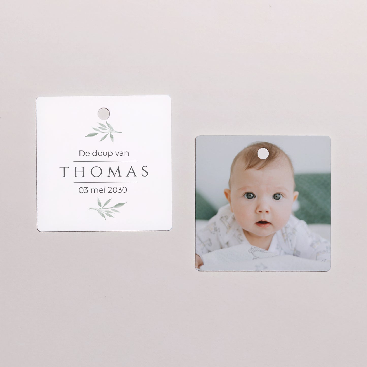 Cadeaulabel Geboorte Vierkant Petite Pousse foto N° 1