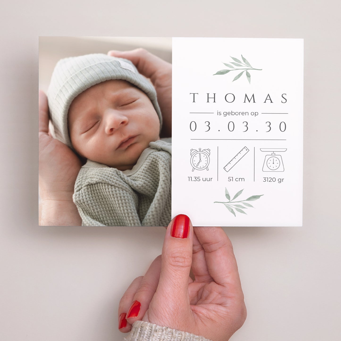 Uitnodigingskaart Geboorte Landschap Petite Pousse foto N° 3